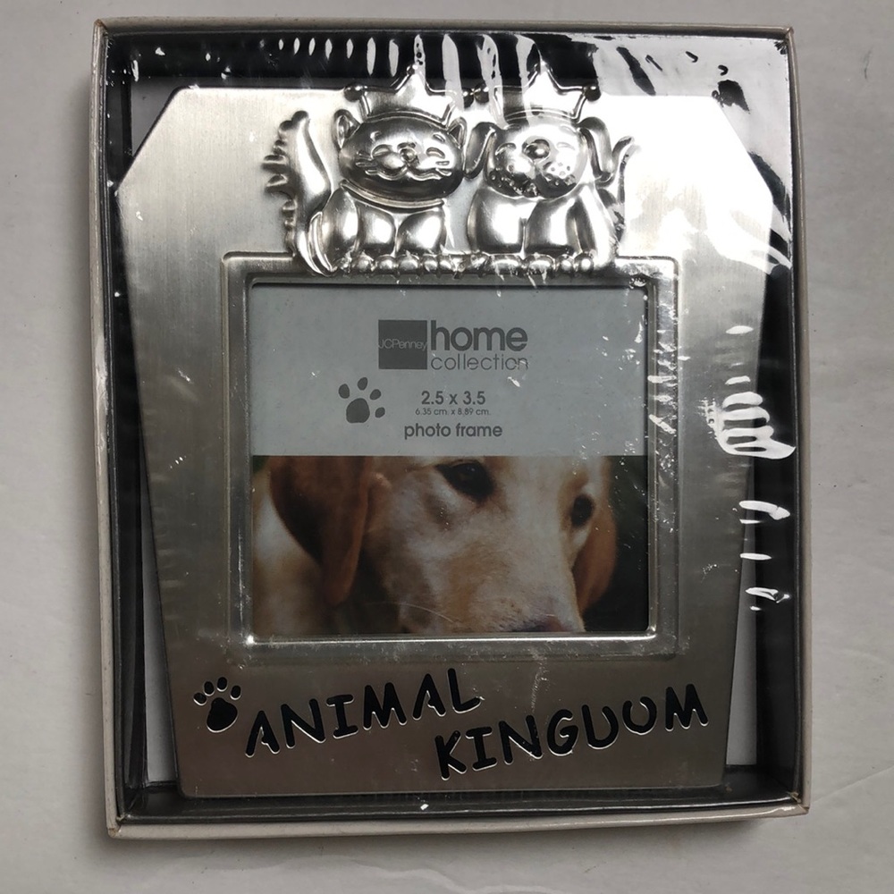 Vintage Silver Dog & Cat Animal Kingdom NIB‎ Photo Frame